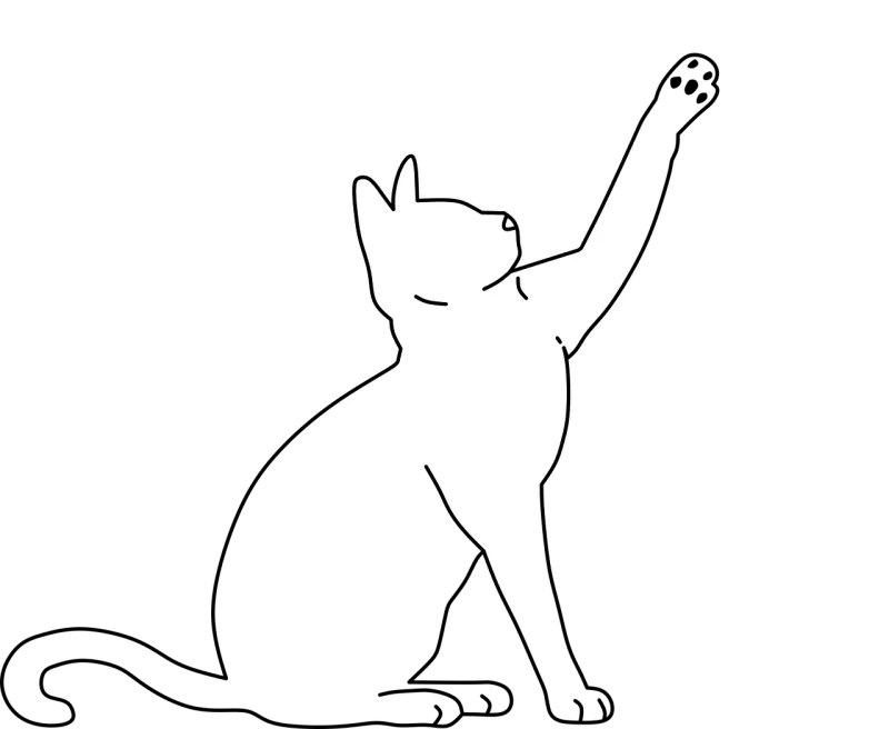 Cat Pet Line art Stickdatei – Tiere