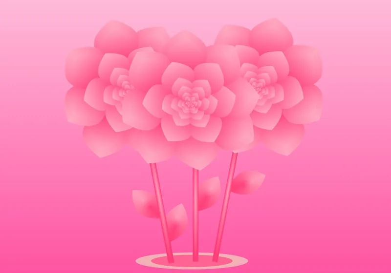 Flowers Pink flower Rose Stickdatei – Blumen