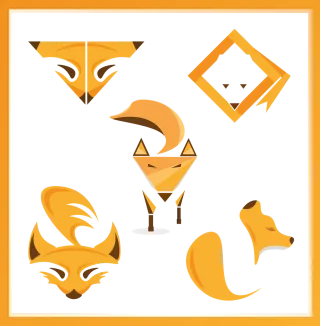 Fox Animal Logo Stickdatei
