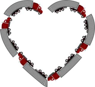 Truck Heart Love Stickdatei
