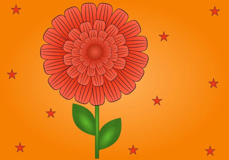 Flower Floral card Orange flower Stickdatei – Blumen