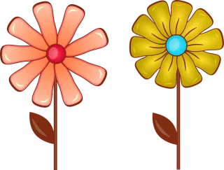 Drawing Yellow flower Pink flower Stickdatei – Blumen