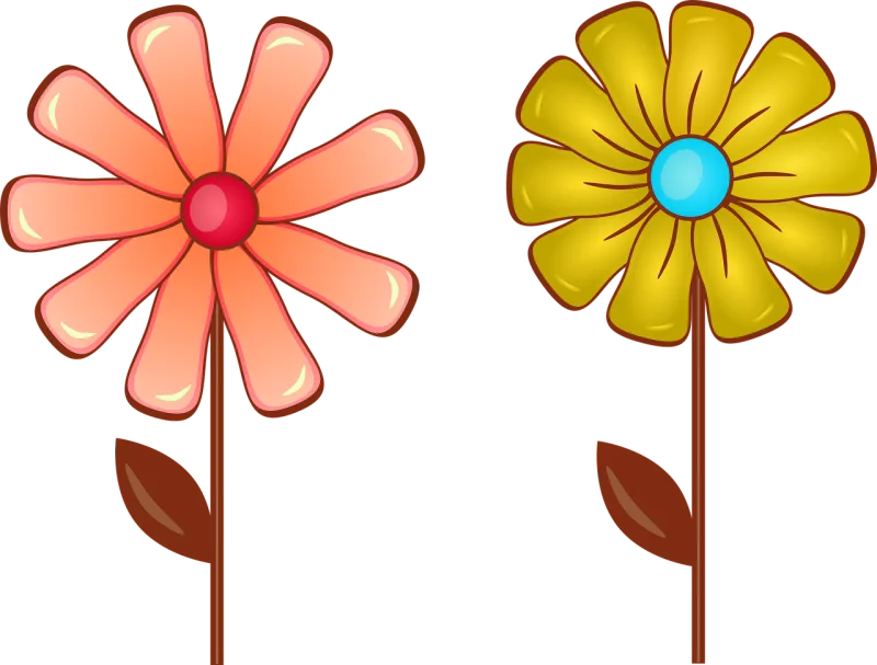 Drawing Yellow flower Pink flower Stickdatei – Blumen