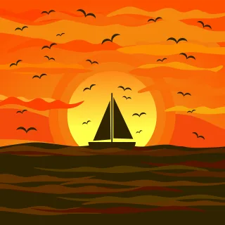 Sailing Sea Sunset Stickdatei