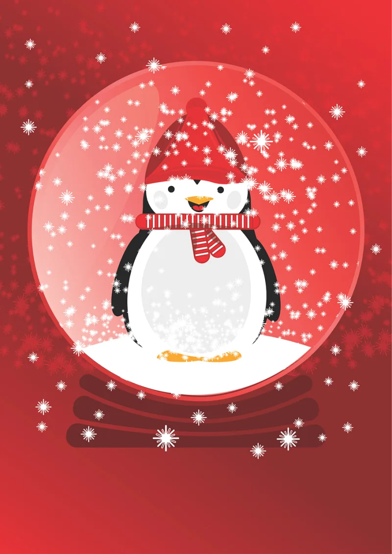 Penguin Nature Snow ball Stickdatei – Weihnachten