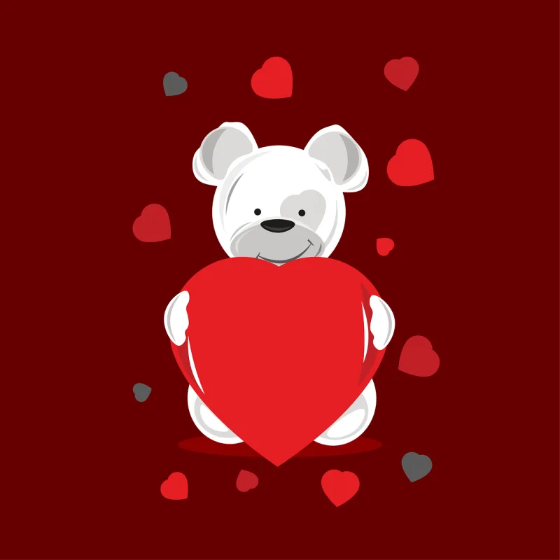 Bear Teddy Heart Stickdatei – Herzen & Liebe