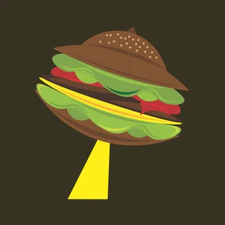 Ufo Alien Burger Stickdatei