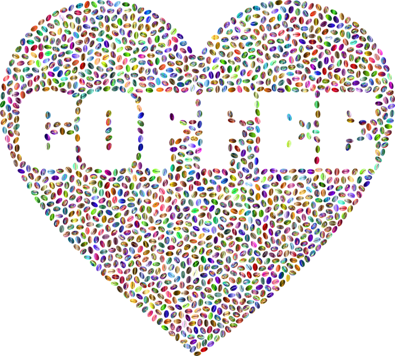 Coffee Nature Heart Stickdatei – Essen & Trinken