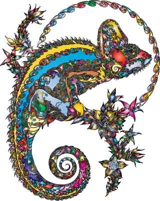 Chameleon Lizard Animal Stickdatei