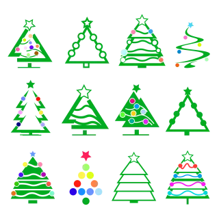 Christmas trees Decoration Stars Stickdatei