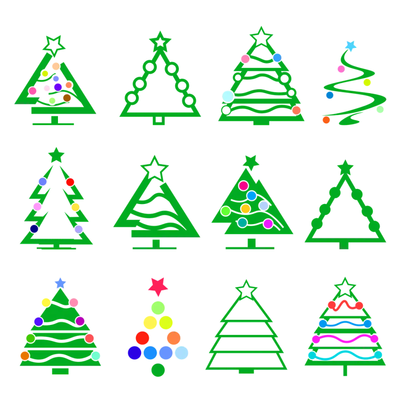Christmas trees Decoration Stars Stickdatei – Weihnachten