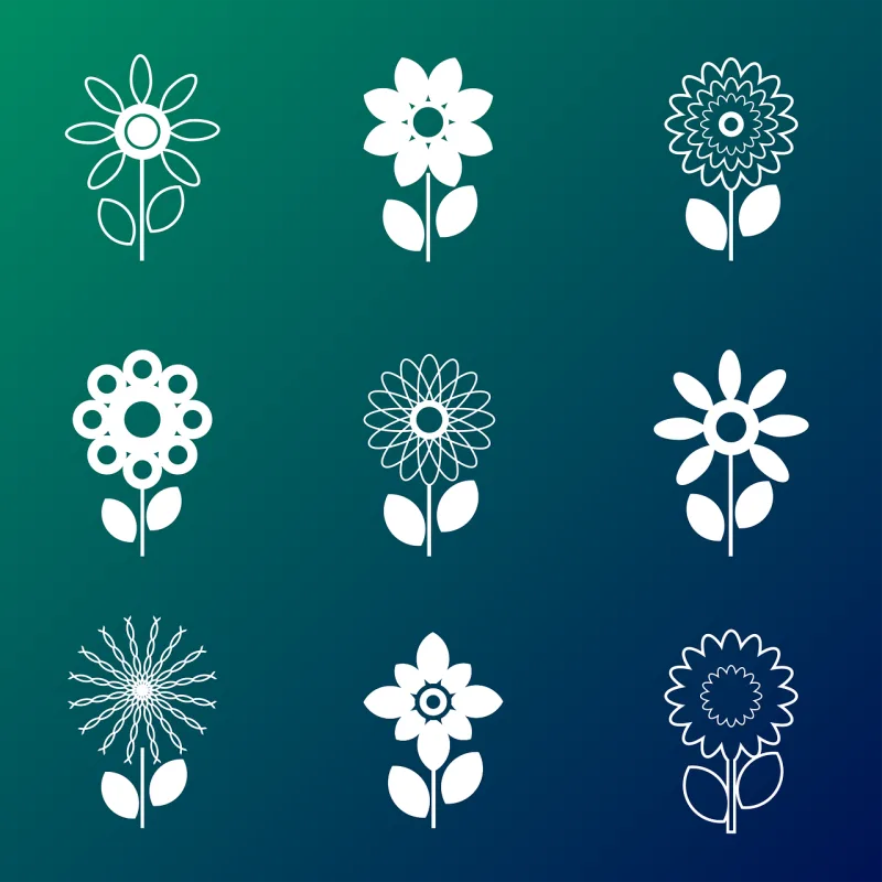 Flowers Flower icons Icons Stickdatei – Blumen