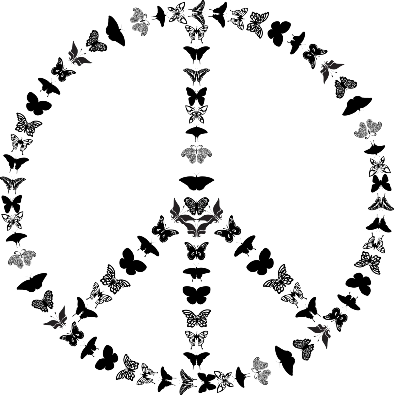 Butterfly Nature Peace sign Stickdatei – Tiere