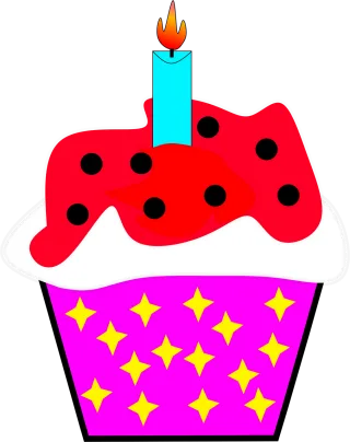 Cupcake Celebrate Happy birthday Stickdatei