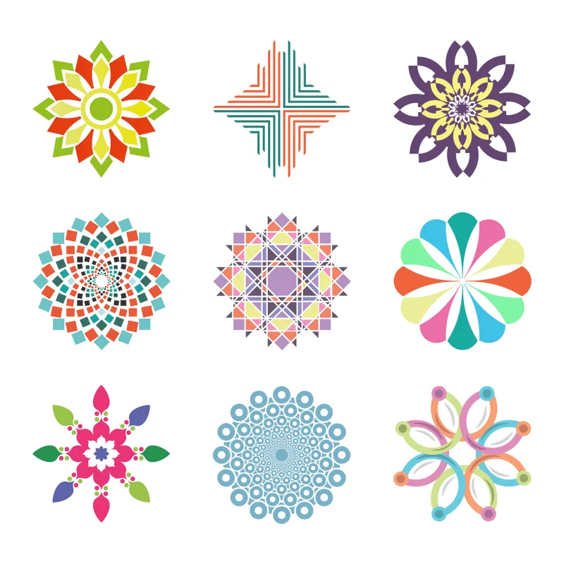 Shapes Bullet Abstract Stickdatei – Blumen