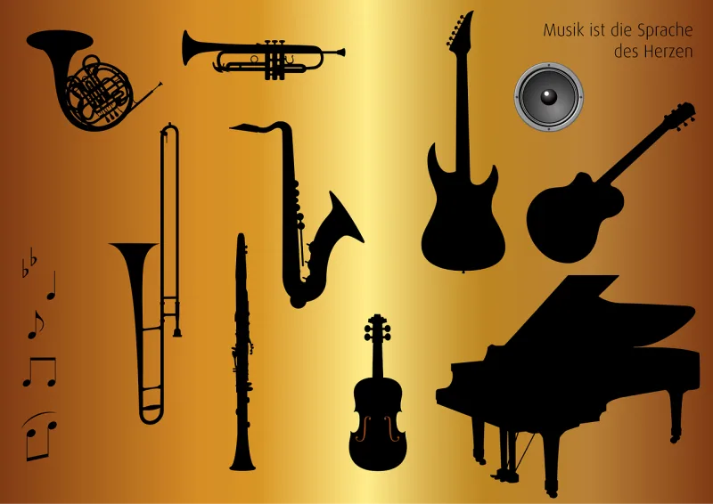 Icon set Musical instruments Music Stickdatei – Musik
