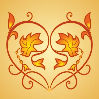 Flower pattern Heart Love Stickdatei