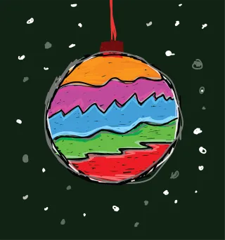 Christmas ball Nature Christmas card Stickdatei