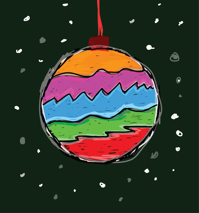 Christmas ball Nature Christmas card Stickdatei – Weihnachten
