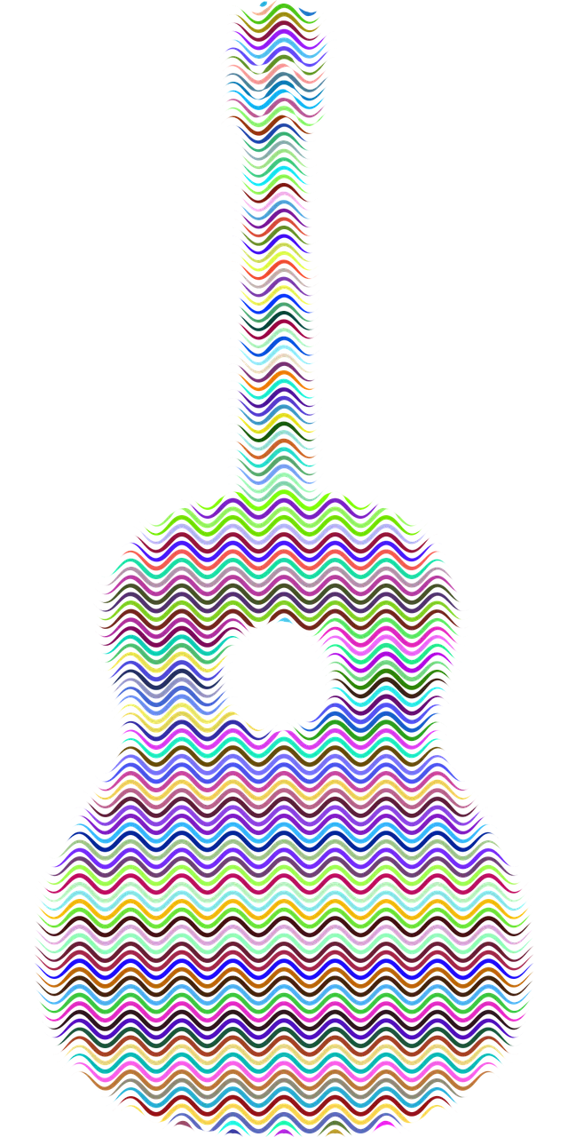 Guitar Musical instrument Line art Stickdatei – Musik