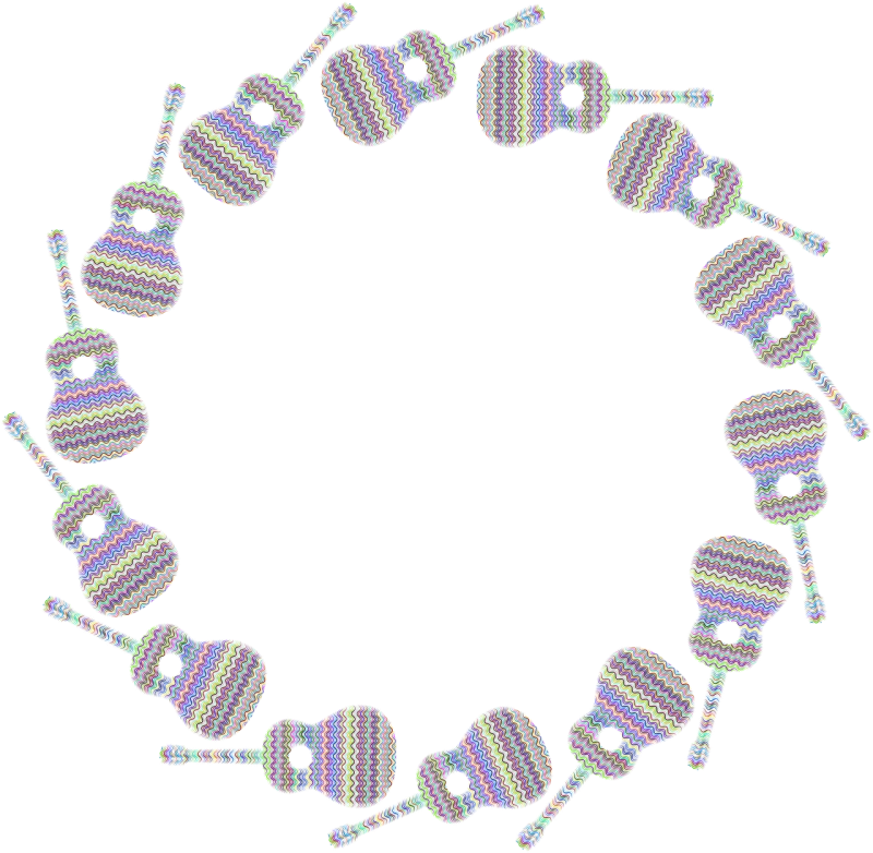 Guitar Frame Round Stickdatei – Musik
