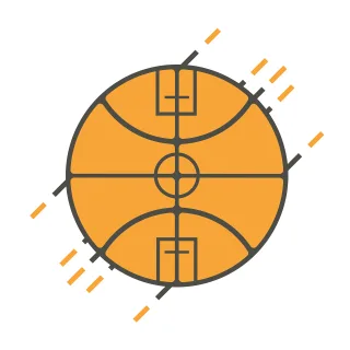Basketball Ball Court Stickdatei