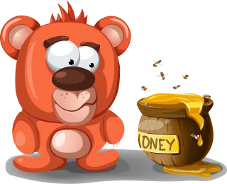Bear Honey Barrel Stickdatei