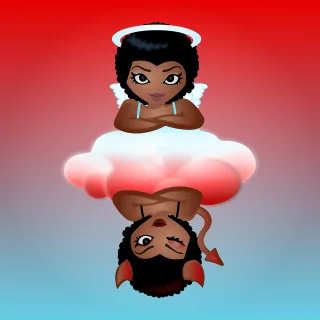 Devil Angel Cartoon Stickdatei