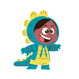 Kid Dinosaur Cartoon Stickdatei