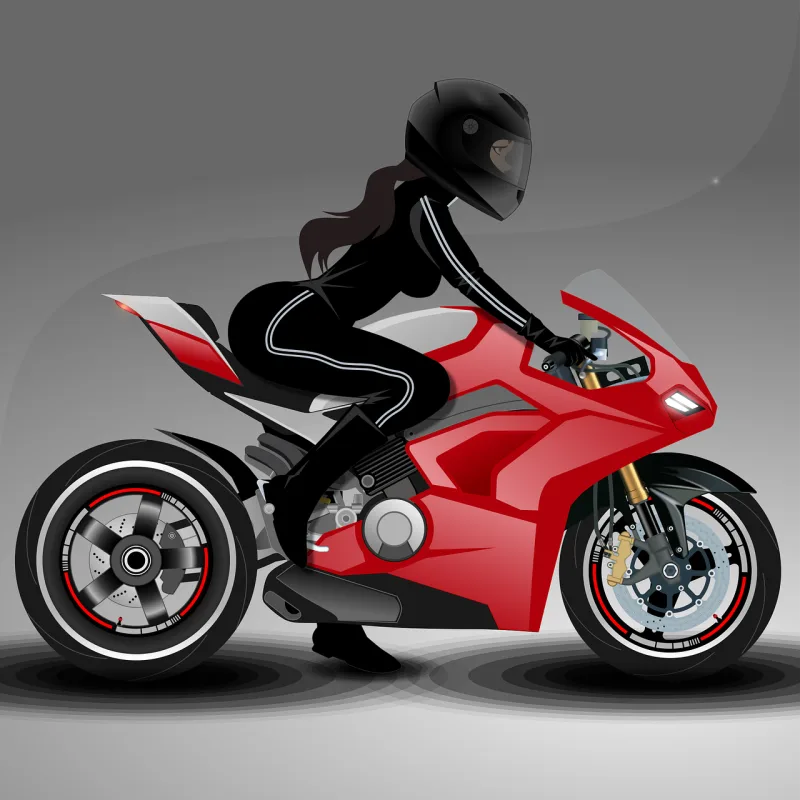 Moto Woman Ninja Stickdatei – Fahrzeuge