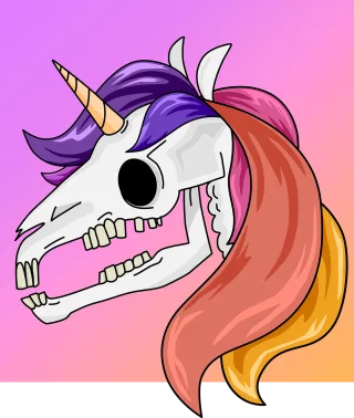 Skeleton Nature Unicorn Stickdatei