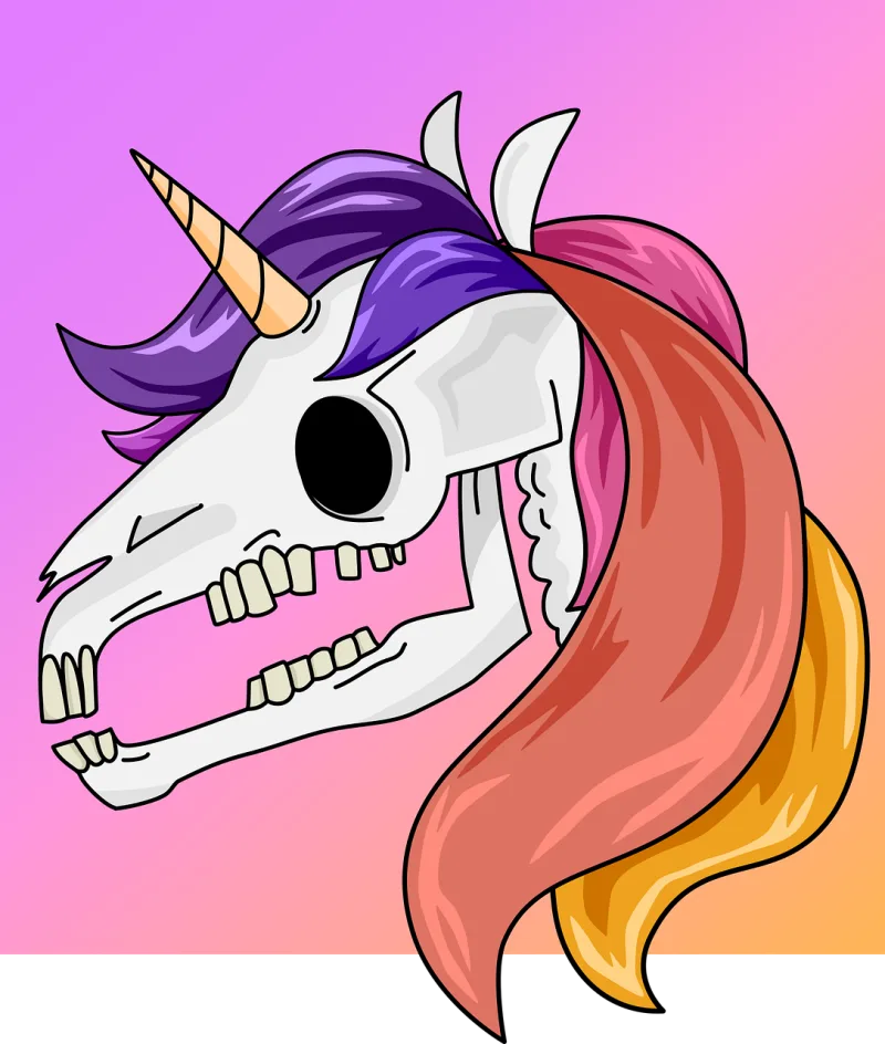 Skeleton Nature Unicorn Stickdatei – Kinder