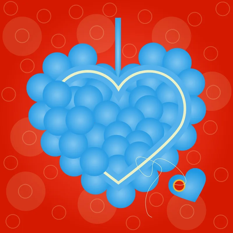 Heart Balls Decorative Stickdatei – Herzen & Liebe