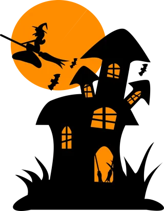 Haunted house Halloween Witchcraft Stickdatei
