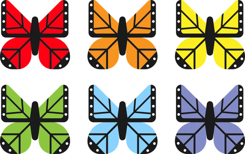 Butterfly Nature Rainbow Stickdatei – Kinder