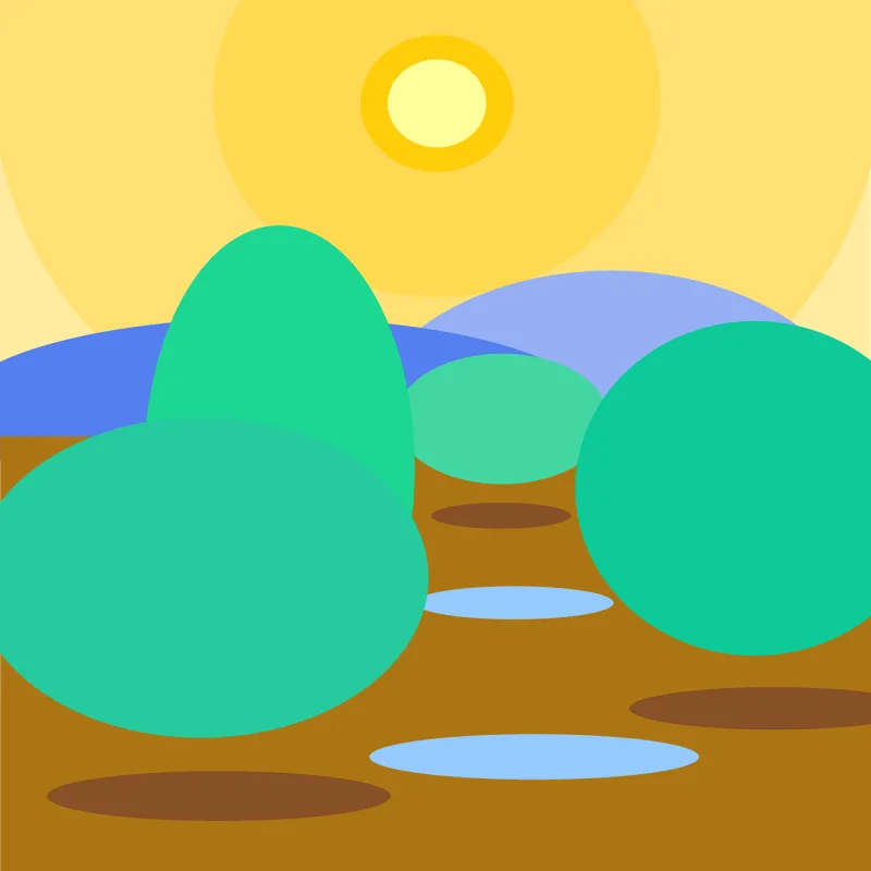 Olive trees Minimalist Landscape Stickdatei – Natur