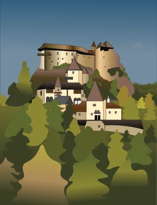 Orava castle Castle Slovakia Stickdatei