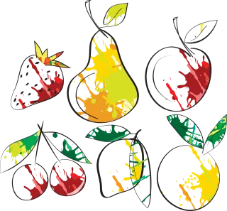 Fruits Sketch Drawing Stickdatei