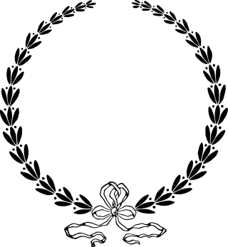 Laurel Wreath Line art Stickdatei