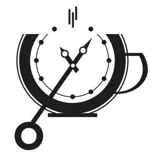 Time Clock Coffee cup Stickdatei – Essen & Trinken
