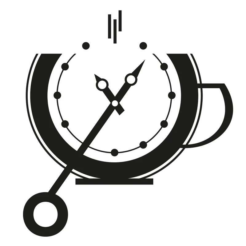 Time Clock Coffee cup Stickdatei – Essen & Trinken