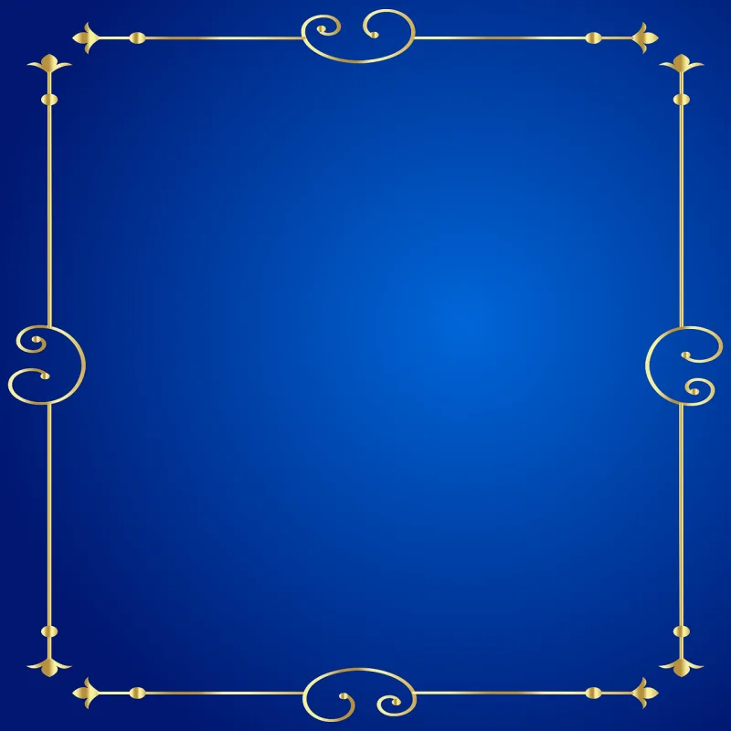 Gold frame Blue background Beautiful wallpaper Stickdatei – Herzen & Liebe