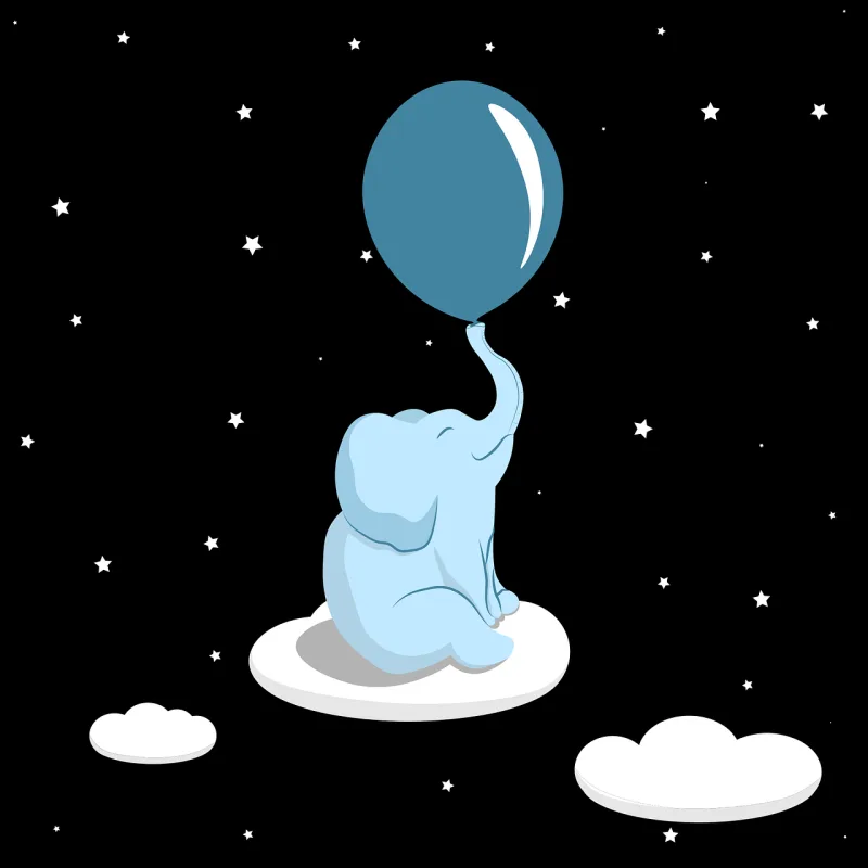 Elephant Balloon Nature Stickdatei – Kinder
