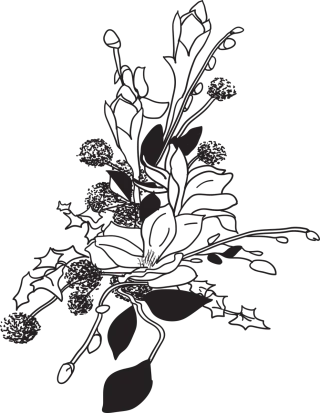 Arrangement Flowers Magnolia Stickdatei