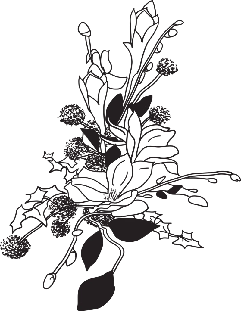 Arrangement Flowers Magnolia Stickdatei – Blumen