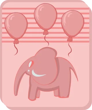 Elephant Balloons Party Stickdatei