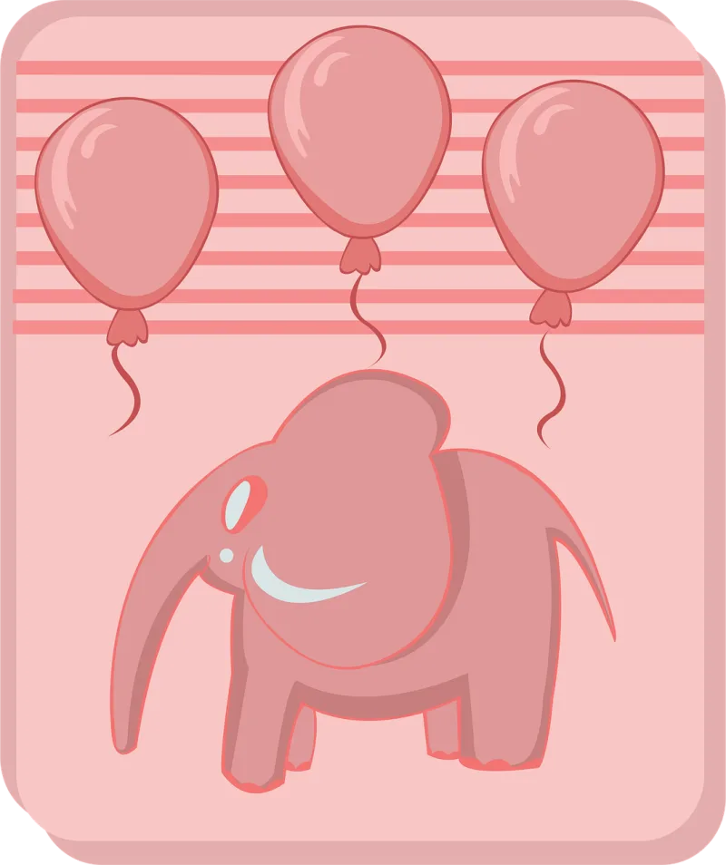Elephant Balloons Party Stickdatei – Kinder