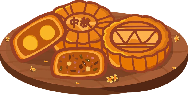 Moon cake Mid-autumn festival Chinese culture Stickdatei – Essen & Trinken