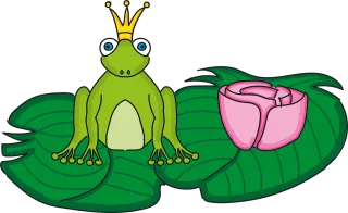 Frog Prince Water lily Stickdatei