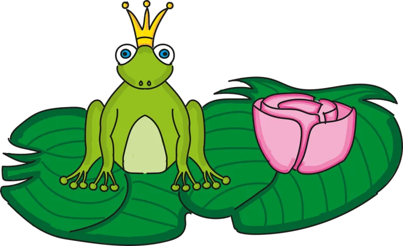 Frog Prince Water lily Stickdatei – Blumen